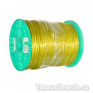Трос в ПВХ 3/1,8 мм металлополимерный ПР-3.0 желтый